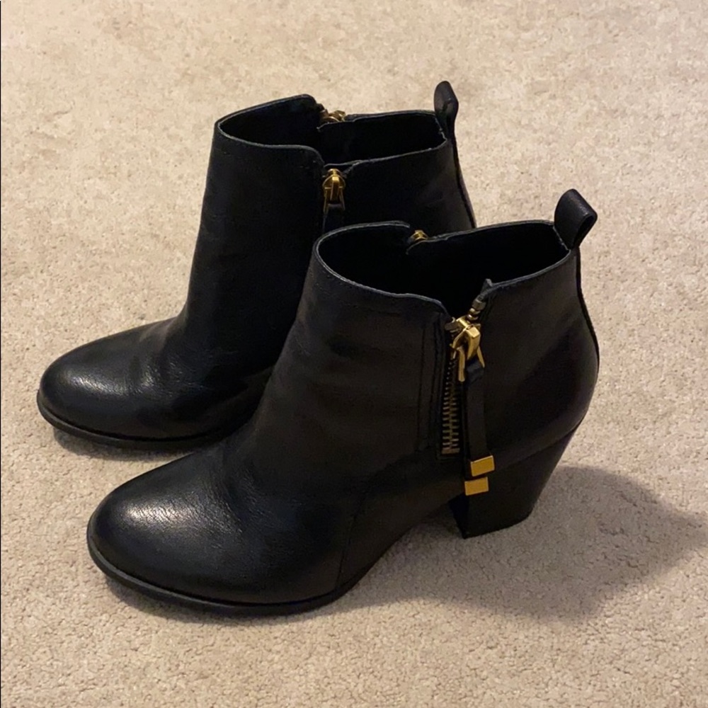 Franco Sarto black leather booties